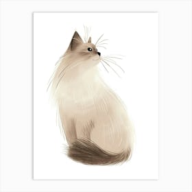 Siberian Cat Clipart Illustration 2 Art Print