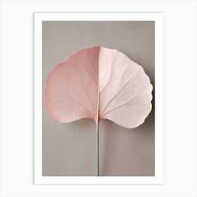 Pink Gingko Leaf Art Print