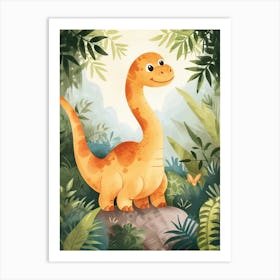 Cute Cartoon Corythosaurus Dinosaur Art Print