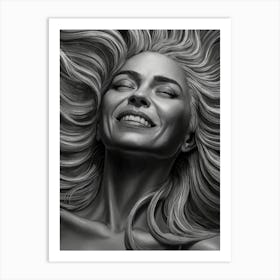 Black And White Portrait Of A Woman Art Print