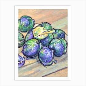 Brussels Sprouts Fauvist vegetable Art Print