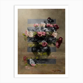 Renaissance Collage Flowers Art Print