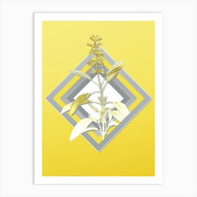 Botanical Sage Plant in Gray and Yellow Gradient n.444 Art Print