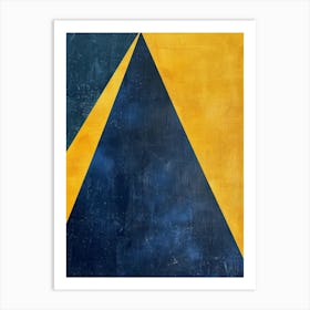 Blue And Yellow Triangle 2 Art Print