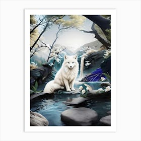 Arctic Fox In Spring Art Print