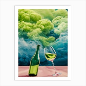 Glass Of Wine And Clouds Art Print