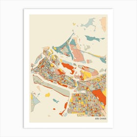 Abu Dhabi United Arab Emirates Map Art Print