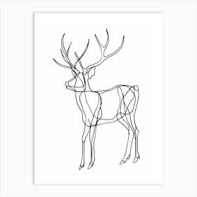 Wire Deer animal lines art Art Print