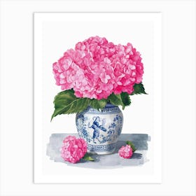 Pink Hydrangeas Art Print