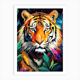 Tiger Art In Abstract Art Style 1 Art Print