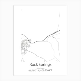 Rock Springs,United States Minimalist Map Art Print