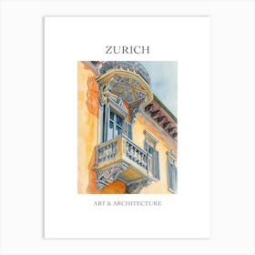 Zurich Travel And Architecture Poster 2 Art Print