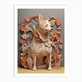 Papercut Dog Art Print