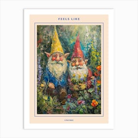 Kitsch Gnomes In The Garden 1 Poster Art Print