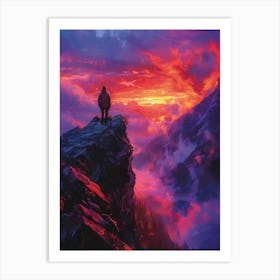 Sunset On The Cliff Art Print