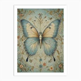 Delicate Blue Butterfly Art Print