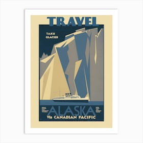 Vintage Alaska Travel Art Print