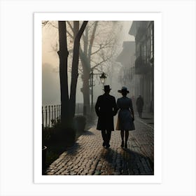 Couple Walking Down The Street Art Print