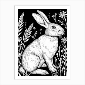 Polish Rex Rabbit Minimalist Illustration 2 Art Print