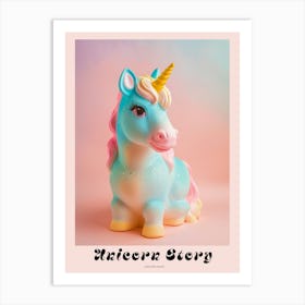 Pastel Toy Unicorn Portrait 3 Poster Art Print