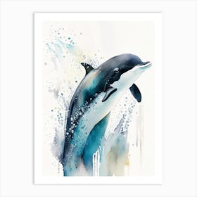 Commerson S Dolphin Storybook Watercolour  (1) Art Print