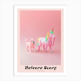 Toy Pastel Unicorn Walking A Dog 1 Poster Art Print