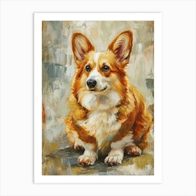 Pembroke Welsh Corgi Acrylic Painting 6 Art Print