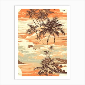 Gold Coast In Australia, Inspired Travel Pattern 1 Art Print