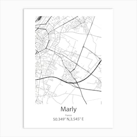 Marly,France Minimalist Map Art Print