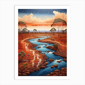 Default In The Heart Of An Australian Outback Landscape A Rive 1 Art Print