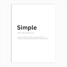 Simple Definition Meaning 1 Art Print