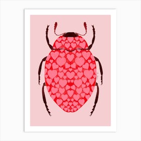 Beetle With Hearts Art Print