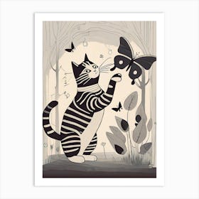 Cat In The Forest Art Print