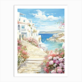 Sunlit Shores: Mediterranean Coastline Poster Art Print