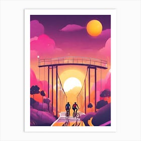 Sunset Bridge Art Print