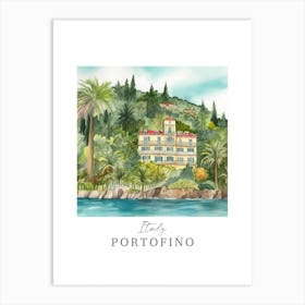 Italy Portofino Storybook 1 Travel Poster Watercolour Art Print