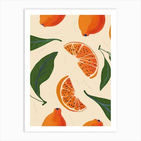 Citrus Fruit Pattern Illustration 1 Art Print