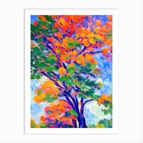 Atlas Cedar 2 tree Abstract Block Colour Art Print