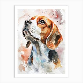 Beagle Watercolor Painting 2 Art Print