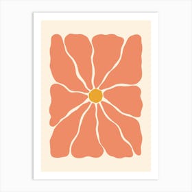 Abstract Flower 01 - Coral Art Print