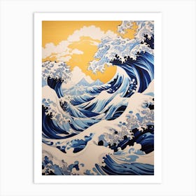 The Great Wave off Kanagawa - Aboriginal Dreamtime 1 Art Print