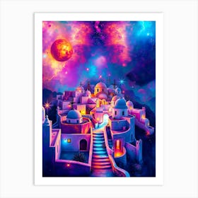 Galaxy City Art Print