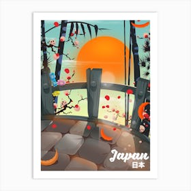 Japanese Garden Travel poster Art Print