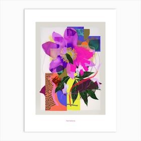 Hellebore 4 Neon Flower Collage Poster Art Print