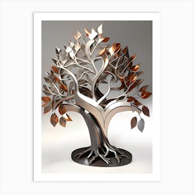 MixedMetalicTree2 Art Print