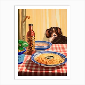 Dog And Pasta 7 Art Print