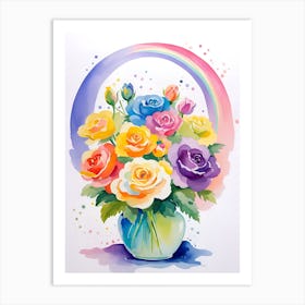 Rainbow Roses 2 Art Print