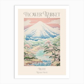 Flower Market Mount Iwate In Iwate, Japanese Landscape 3 Poster Art Print