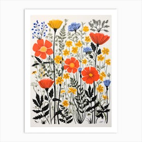 Summer Wildflowers Screen Print Art Print