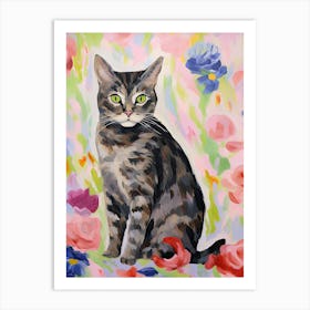 A American Shorthair Cat Painting, Impressionist Painting 2 Art Print
